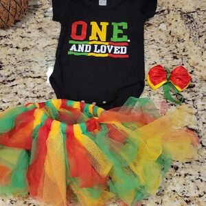 Colorful Baby Outfit with Tutu and Headband